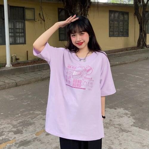Summer new short T-shirt female Japanese anime letter printing short-sleeved T-shirt trendy students