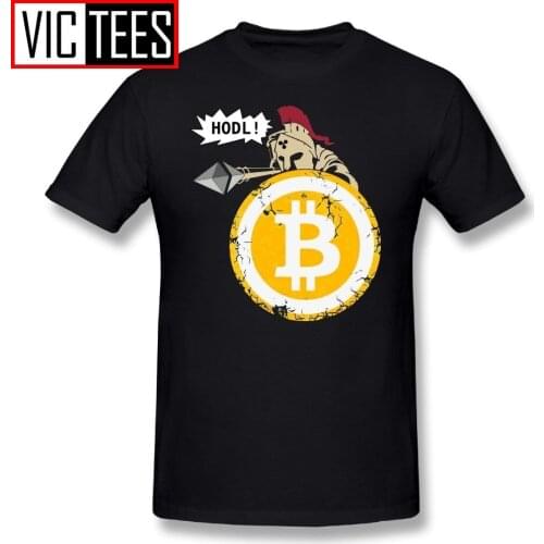 Mens Bitcoin HODL Your Cryptos T-Shirt Cryptocurrency O Necks 100% Cotton Tees Man Newest T Shirt Large Size