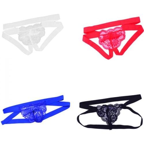 Mens Jockstrap Supporter Bikini Briefs Bulge Pouch Open Butt Underwear