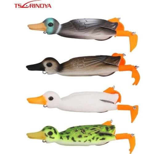 Duck Soft Fishing Lure Frog 10cm 18.5g Top Water 3D Simulation Floating Baits Bass Snakehead Catfish Fish Lure