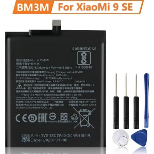 XiaoMi Original Replacement Battery BM3M For XiaoMi Mi9 SE Mi 9SE 100% New Authentic Phone Battery 3070mAh