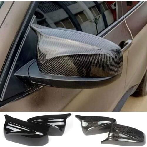 A Pair Carbon Fiber/ABS Mirror Cover X5 X6 Car Side Rearview Mirror Cap Cover Replacement For BMW X5 X6 E70 E71 2007-2013