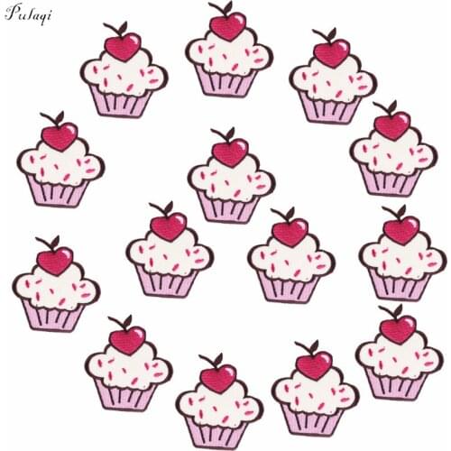 Pulaqi Cartoon Cupcake Iron On Embroidery Patches Iron Patches For Clothing Patch Stickers On Backpack T-Shirt DIY Wholesale F