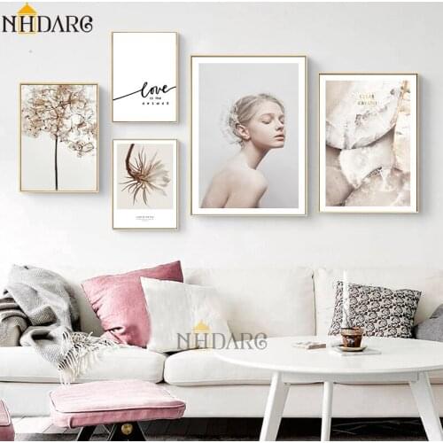 NHDARC Canvas Printings Poster and Painting Nordic Scandinavian Modern Fashion Style Home Decoration Wall Picture Room Art 00791