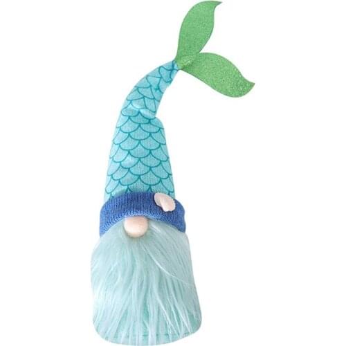 Ocean Day Gnome Plush Mermaid Gnome Doll Ornament Lovely Plush Gnomes Doll Swedish Gnome Christmas Home Decor