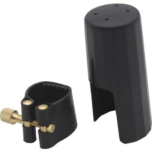 Professional Artificial Leather Sax Saxophone Clarinet Bakelite Clamp Clip Ligature Plastic Cap Instrument Accessory