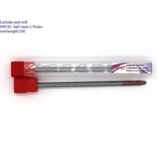 R3*6*150 of 2 flutes ball nose HRC55 milling cutter carbide end mills tungsten knife CNC tool