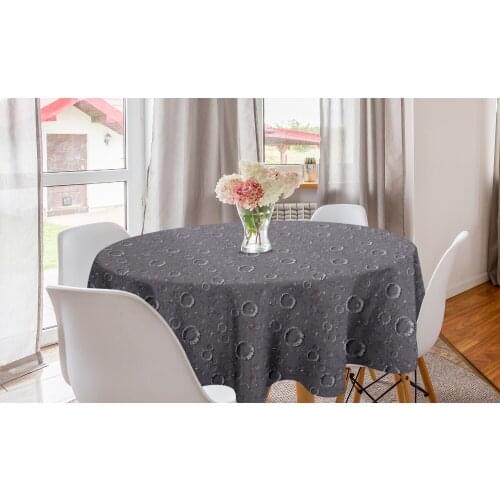 Space Round TableclothSurface of an Asteroid Planet Pattern Circle Table Cloth Cover for Dining Room Kitchen Decor & Party