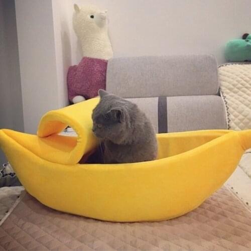 Pet bed Banana Cat Bed House Cute Cozy Cat Mat Beds Warm Durable Portable Pet Basket Kennel Dog Cushion Cat Supplies