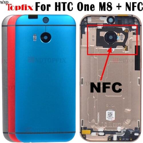 For HTC One M8 Back Cover Battery Door 831C Case With Volume Power Button Camera Lens Replacement For HTC M8 Battery Cover Door