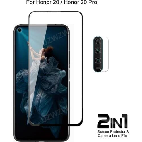 For Honor 20 Pro / Honor 20 Front Screen Protector Protective Tempered Glass & Camera Lens Film