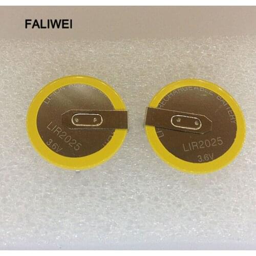 2PCS/LOT LIR2025 2025 90degrees pins Rechargeable battery for Automobile remote control key good quality