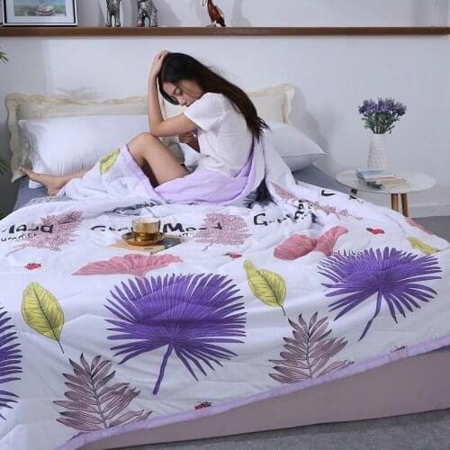 2021 Colorful Comfortable and soft summer quilt 1 pcs with cotton filling thin bed cover for full queen king size bed