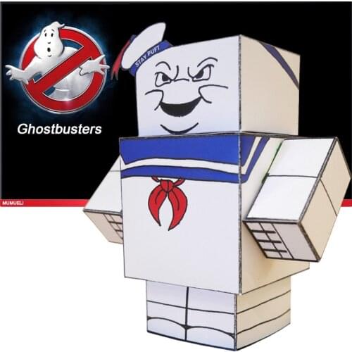 No-glue Ghostbusters Big Stay Puft Mini 3D Paper Model Papercraft Movie Figure DIY Cubee Kids Adult Origami Craft Toys CS-052