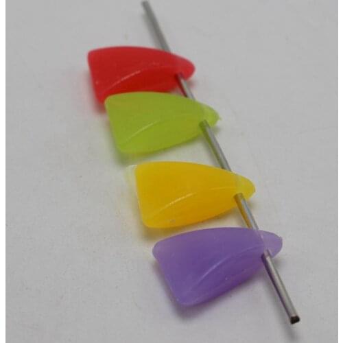 50 Mixed Jelly Color Acrylic Triangle Fan Pendants 20X14mm Top Hole Beads