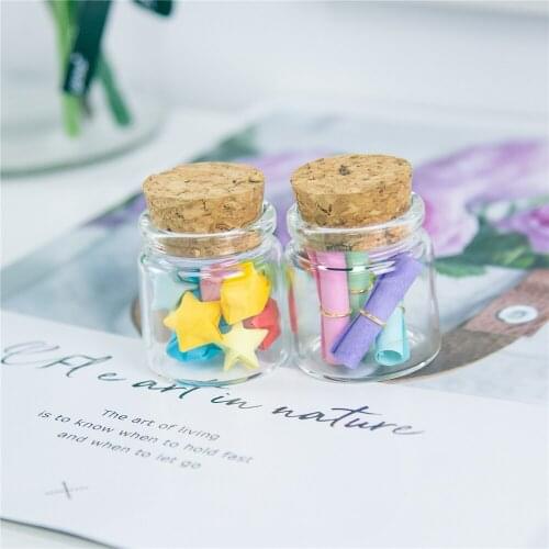 50Pcs 20ml Craft Vials Small Hyaline Glass Container with Corks Creative Handicraft Refillable Empty Gifts Bottles