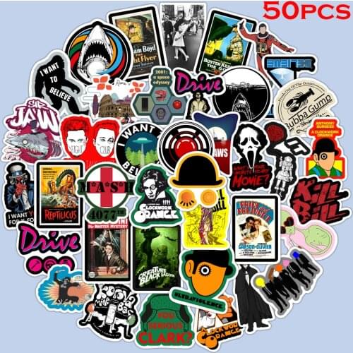 50pcs Classic Movie Stickers DIY Bicycle Guitar Suitcase Phone Case Laptop Toy Graffiti Stickers Waterproof