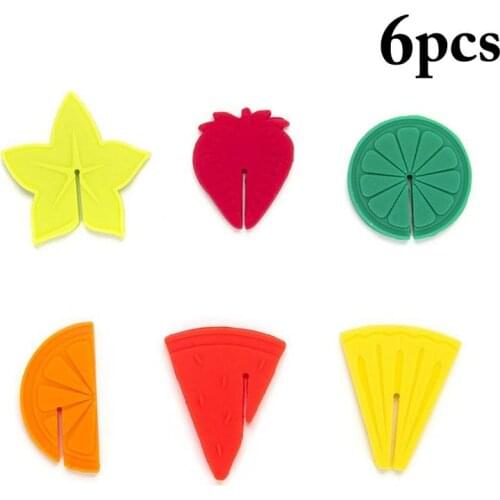 6Pcs Silicone Fruits Wine Glass Tags Wine Glass Charms Wine Glass Drink Markers Decor Tag Cup Label For Party Bar Accessories