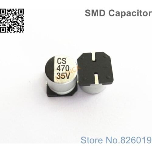 60pcs/lot 35v 470uf SMD Aluminum Electrolytic Capacitors size 10*10mm 470uf 35v