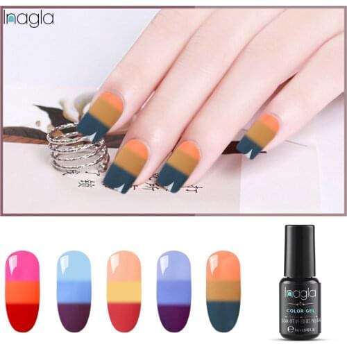 Inagla 8ml Temperature Change Color Nail Gel Thermal Nail Gel Polish Soak Off UV Long Lasting Snow Nail Lacquer Varnish 3 Colors