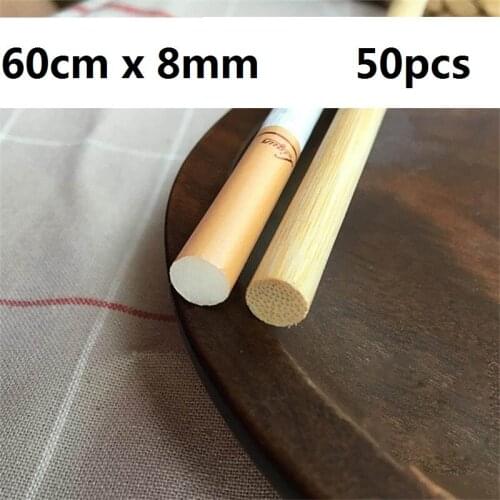 BBQ Accessories 50pcs 23.5''60cm x 8mm Bamboo Wood Skewers BBQ Tornado Skewer Large Natural Wood String Spiral Potato Skewers