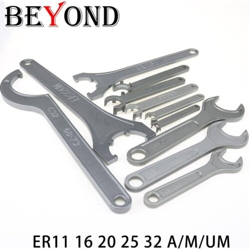 BEYOND 1Pcs ER8 ER11 ER16 ER20 ER25 ER32 ER40 Center Shank Wrench ER C25 APU13 APU16 CNC Wrench Of Collet Chuck