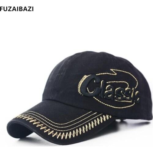 FUZAIBAZI Spring Mens Baseball Cap Trend Letter Embroidery Peaked Caps Adjustable Size Vintage Brand Sports Hat Autumn New