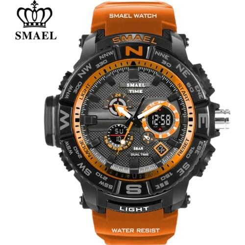 Men sport watches SMAEL brand dual display watch men LED digital analog electronic quartz watches 30M waterproof male clock