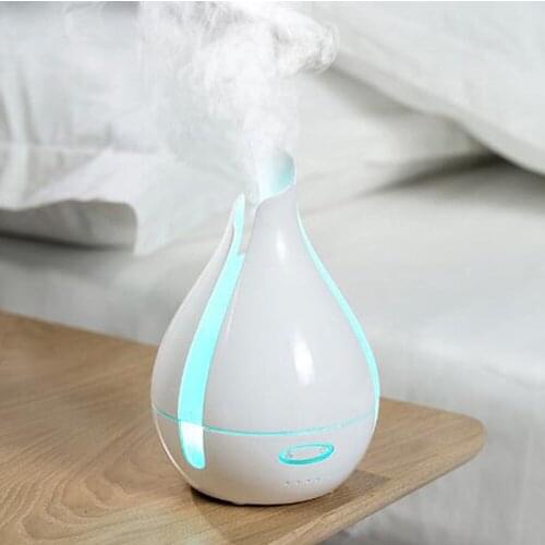 Wood Grain Aroma Essential Oil Diffuser Aromatherapy Ultrasonic Air Humidifier with LED Light for Room Home Bedroom 200ml