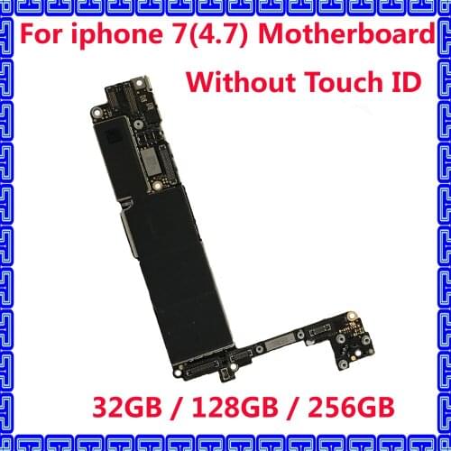 For iphone 7 Original motherboard without touch ID,Good working IOS System mainboard 32GB / 128GB / 256GB Clean unocked iCloud