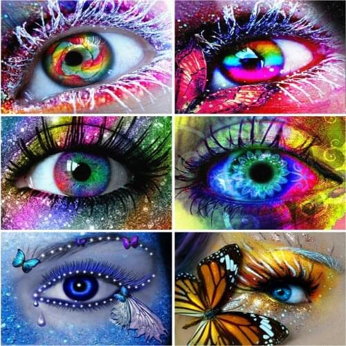 Evershine 5D DIY Diamond Painting Eyes Diamond Embroidery Animal Butterfly Cross Stitch Rhinestones Pictures Handicrafts Gift