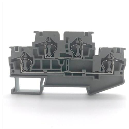 STTB-4 Cage Self Locking Spring Terminal Double Layer Spring Connection Conductors Rail Type Terminal Block