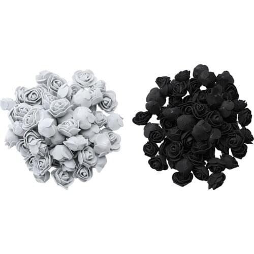 100Pcs Foam Rose Artificial Flowers Festive Garland Wreaths Bouquet Decor Bulk