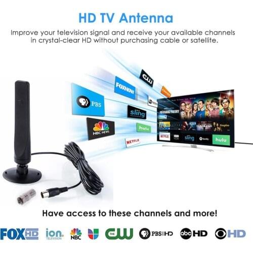 1080P Indoor Digital TV Antenna Box Signal Receiver Amplifier TV Antenna HDTV Mini DVB-T2 Digital Antenna 1000 Miles 3M