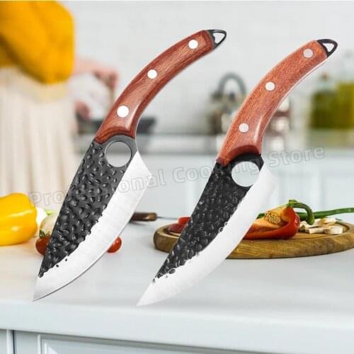Hand-forged kitchen knife Stainless steel butcher knife Slicing knife Household kitchen knife Cooking knife