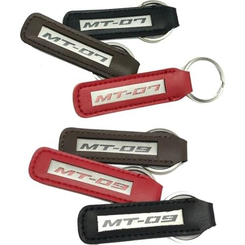 For YAMAHA MT07 MT 07 FZ07 MT09 FZ 09 Leather Keychain Fashion Metal Keychain Leather Motorcycle Key Chain Key Ring Keyring Gift