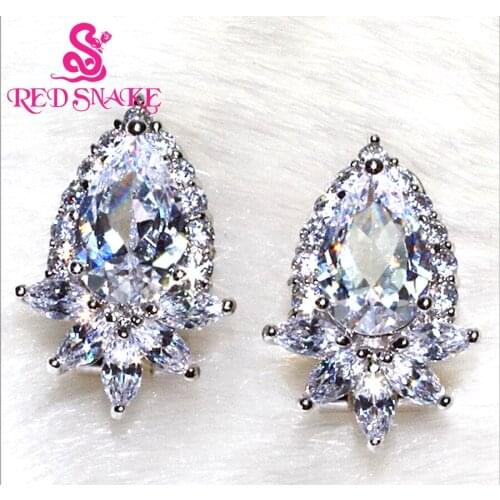 RED SNAKE Brand Product Special Design Micro Insert Fashion Jewelry Beetle Earrings for Women 3A Zircon 34 Grain of Pebble