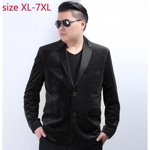 New Men Spring Autumn Super Large Suit Golden Velvet Jacket Single Breasted Casual Blazer Men High Quality Plus Size XL-6XL 7XL