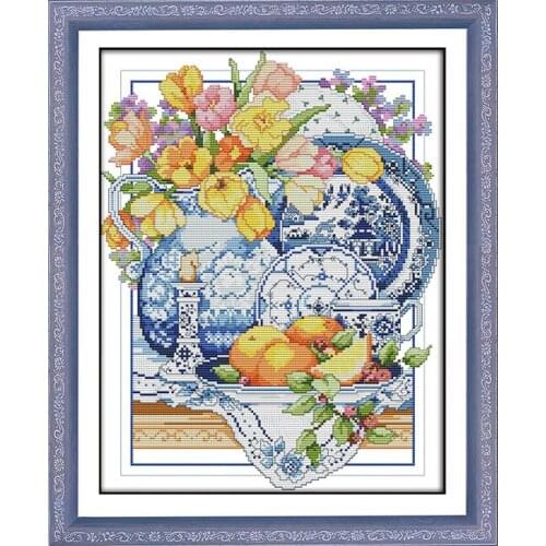 Joy Sunday DIY pattern printing cross stitch kit 14CT/11CT count DMC canvas fabric Chinese needle and thread embroidery kit