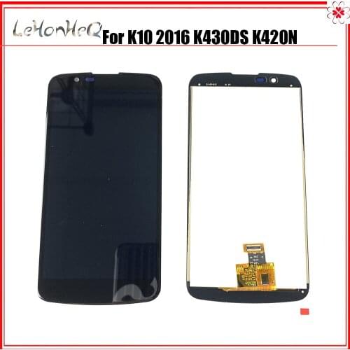 Original LCD NO IC For LG K10 2016 K420N LCD Touch Screen Digitizer For LG K10 2016 K430DS K430DSF LCD with frame