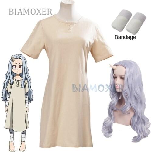 Anime Boku no My Hero Academia Season 4 Eri Cosplay Halloween Party Costume Dress Wig for Women Girls cos prop horn