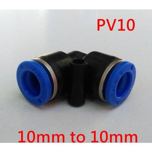 10pcs/lot Pneumatic Fittings L type10mm to 10mm Elbow Pipe Fitting PV10 90 Degree Angle Plastic Fitting