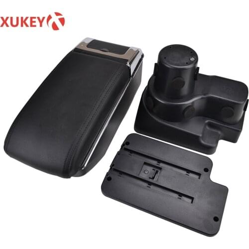 For Hyundai Solaris 2 Faux 2017 2018 Leather Armrest Arm Support Accent Dual Layer Center Console Storage Box