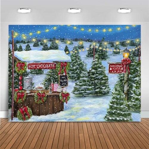 Mocsicka Merry Christmas Background Photography Baby Child Birthday Portrait Backdrop Decor Winter Snow Scene Light Photo Shoot