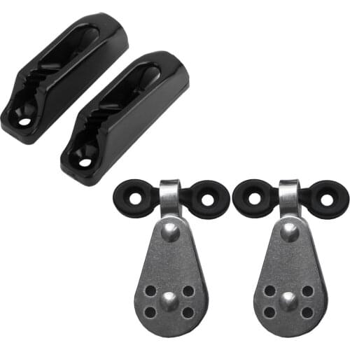 Marine Kayak Pulley Blocks, Pad Eyes Self-Lock Rope Runner for Anchor Trolley Kit Kayak Canoe Fishing Boat Dinghy Yaht Accessory