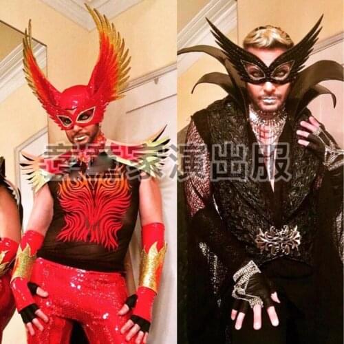 Sexy Flame Baron gogo costumes muscular men catwalk model party stage show wear