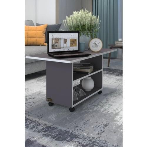Modern Medium Lounge Bench Sofya90 Gray 060*090*50 Wheel Dining table coffe table