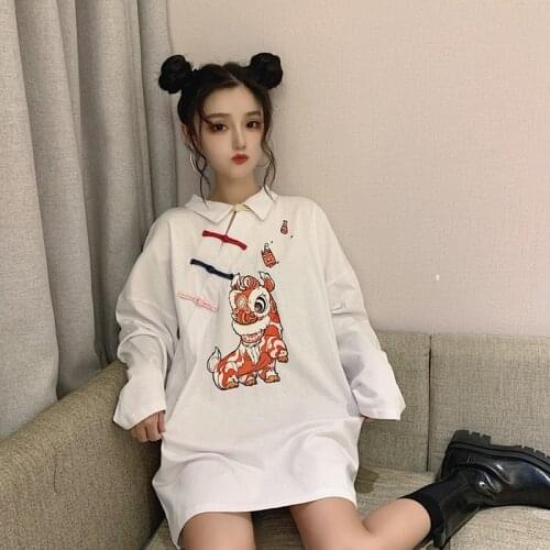 Traditional Chinese Blouse Cheongsam Top Tang Suit Shirt Asian Streetwear Girl Casual Harajuku Qipao Gothic Clothes Woman 11821