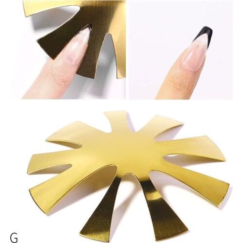 1pc Easy French Line Edge Nail Tool Smile V Cutter Nail Stencil Edge Trimmer Multi-size Nail Manicure Nail Art Styling Tool