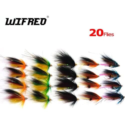 Wifreo [20PCS] Assorted Color Salmon Steelhead Fishing Tube Fly Combo Sea Bass Teasers Blue Orange Black Green Color